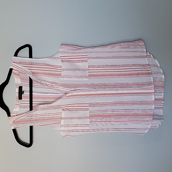 Sanctuary Girly Shirttail Hem pink/ white Split Back Button Up Blouse Top Small - Picture 1 of 10